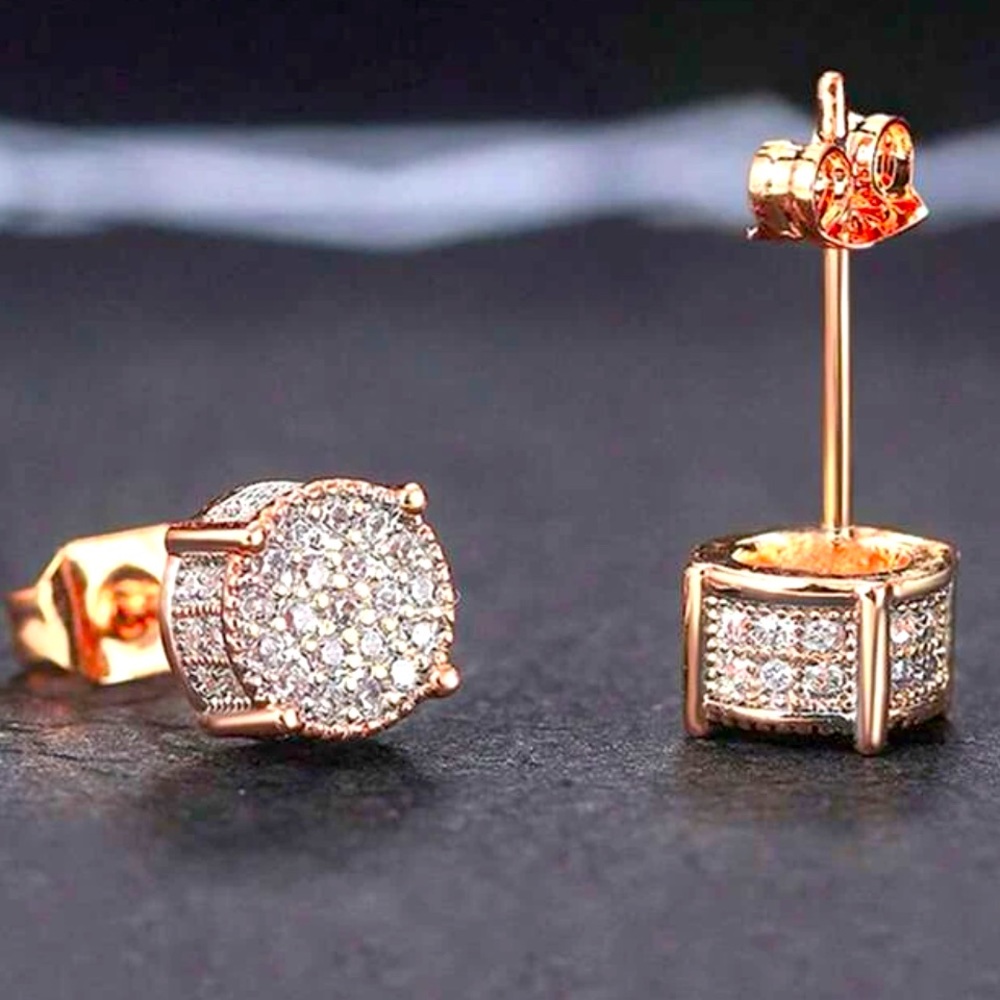 Rose Gold Cubic Zirconia Stud Earrings